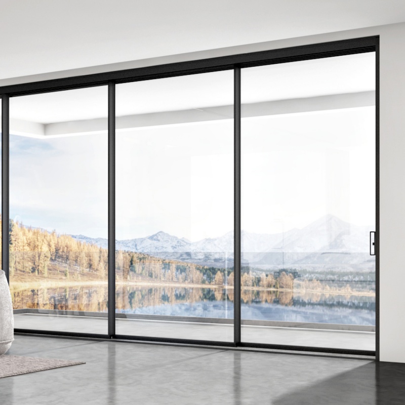 Factory Price Bifold Interior Double Glazed Aluminum Glass Sliding Door