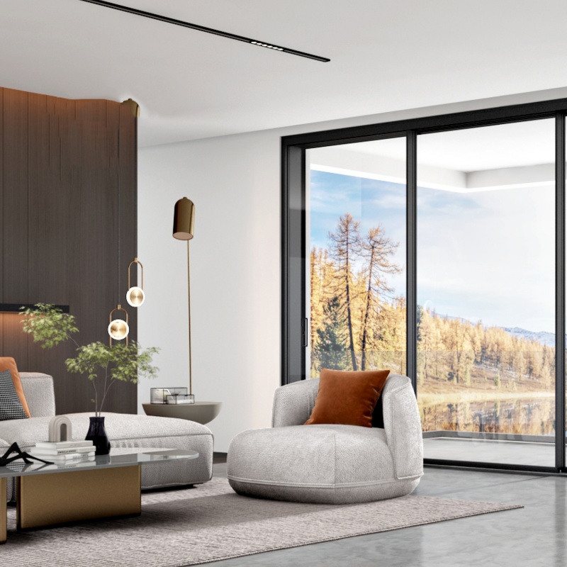 Factory Price Bifold Interior Double Glazed Aluminum Glass Sliding Door