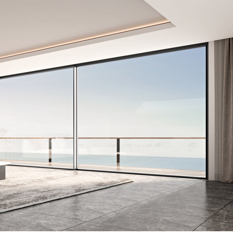 Minimalist Design Supplier Bulk Aluminum Door Venetian Blind Glass Sliding Door