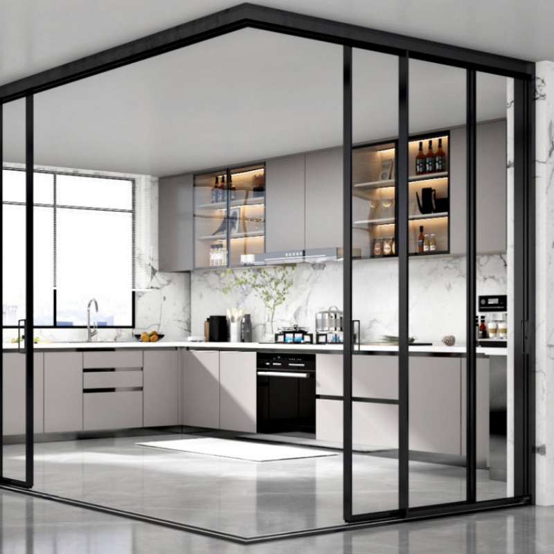 Residential Houses Modern Aluminum Narrow Frames Double Glazed Sliding Windows