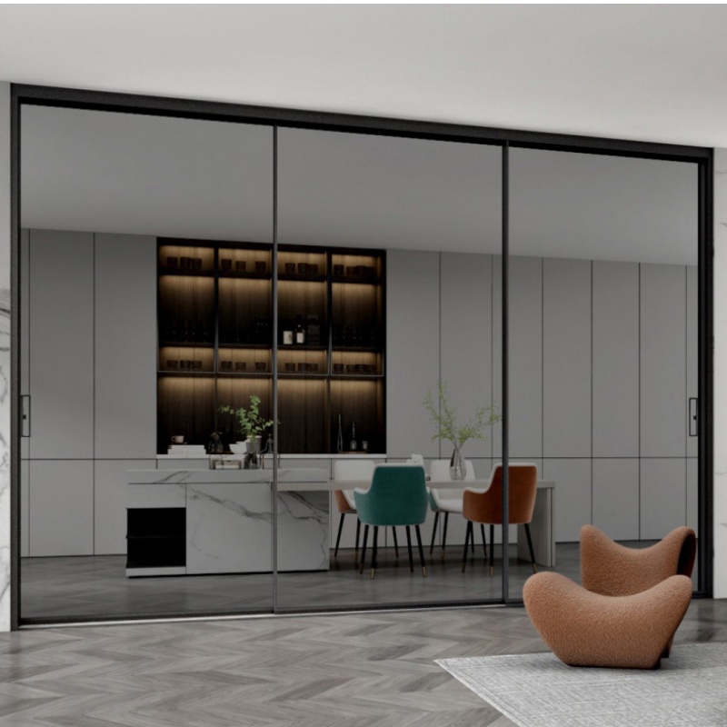 Thermal Break Patio Slide Double Glazed Design Aluminium Aluminum Glass Sliding Door