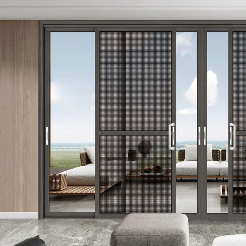Balcony Patio Exterior Aluminum Door Four Track Smart Electric Glass Sliding Door