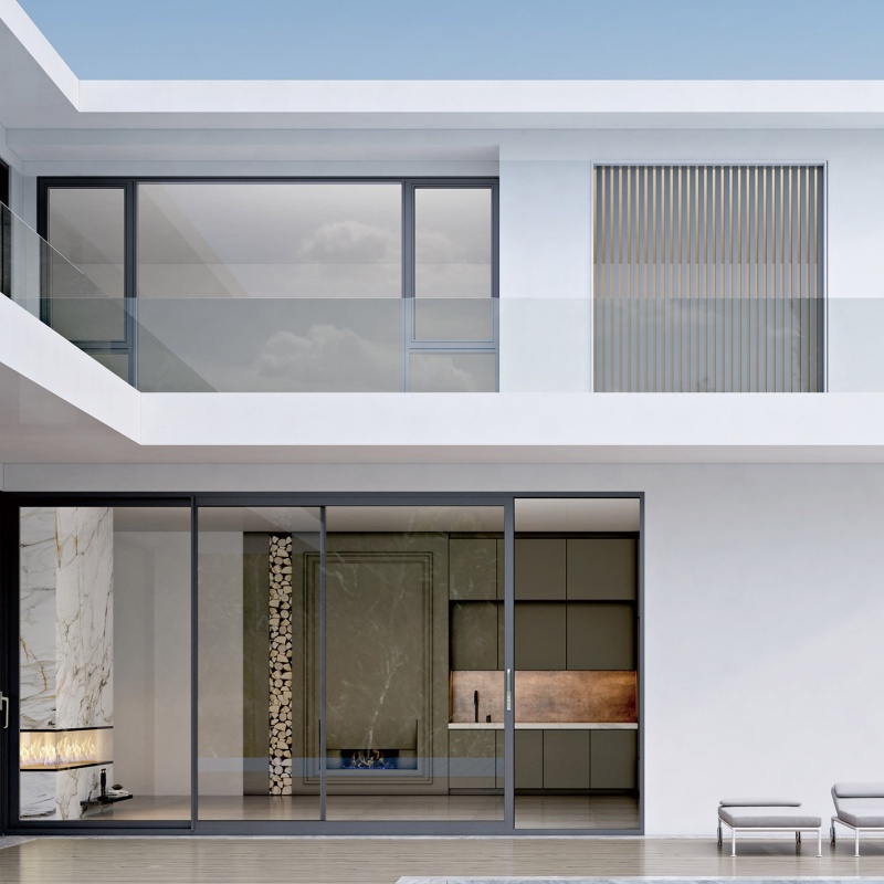 Factory Price Bifold Interior Double Glazed Aluminum Glass Sliding Door