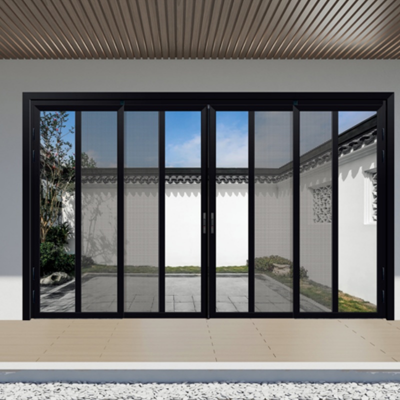 Elegant Aluminium PT Door with Tinted Glass and Double Tempered Features