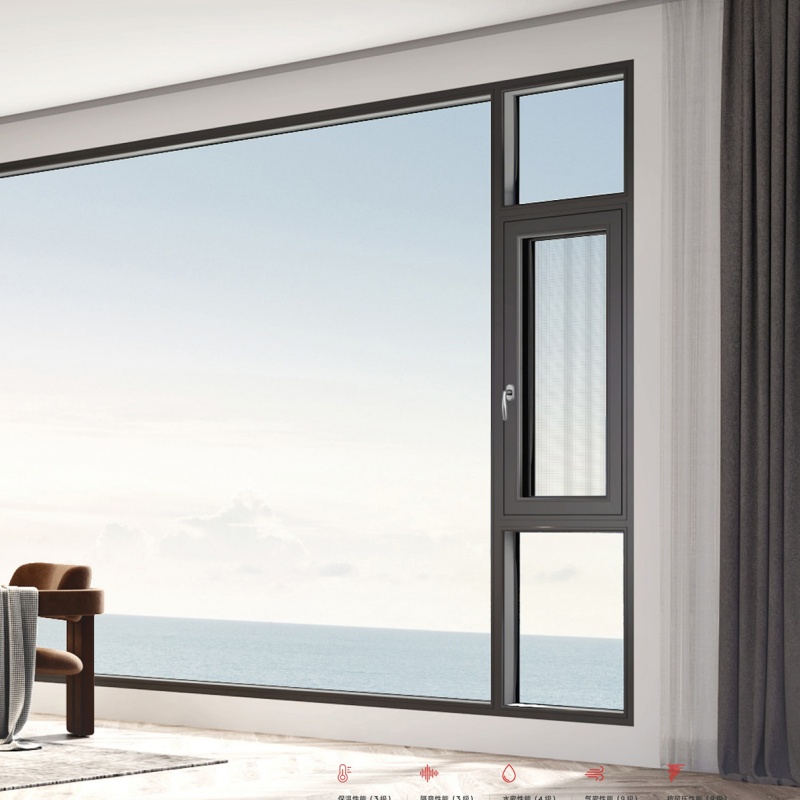 Customized Latest Design Double Layer Low-E Glass Aluminium Profile Tilt and Turn Window Energy Efficient Window Aluminum Casement Window for House