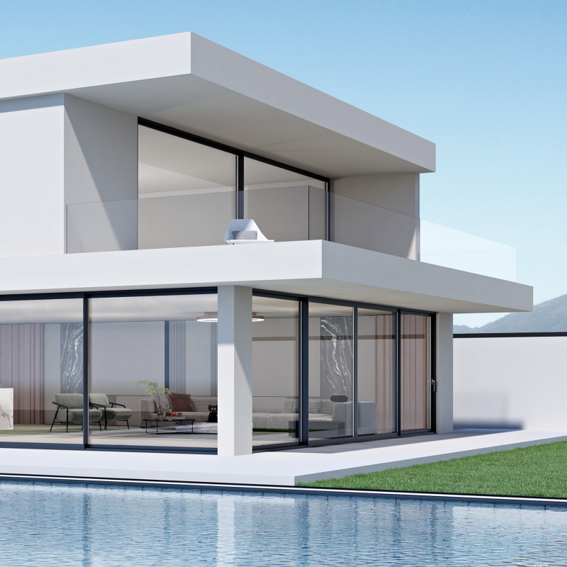 Patio Electric Louvered Lifting Sliding Aluminum Sliding Glass Doors
