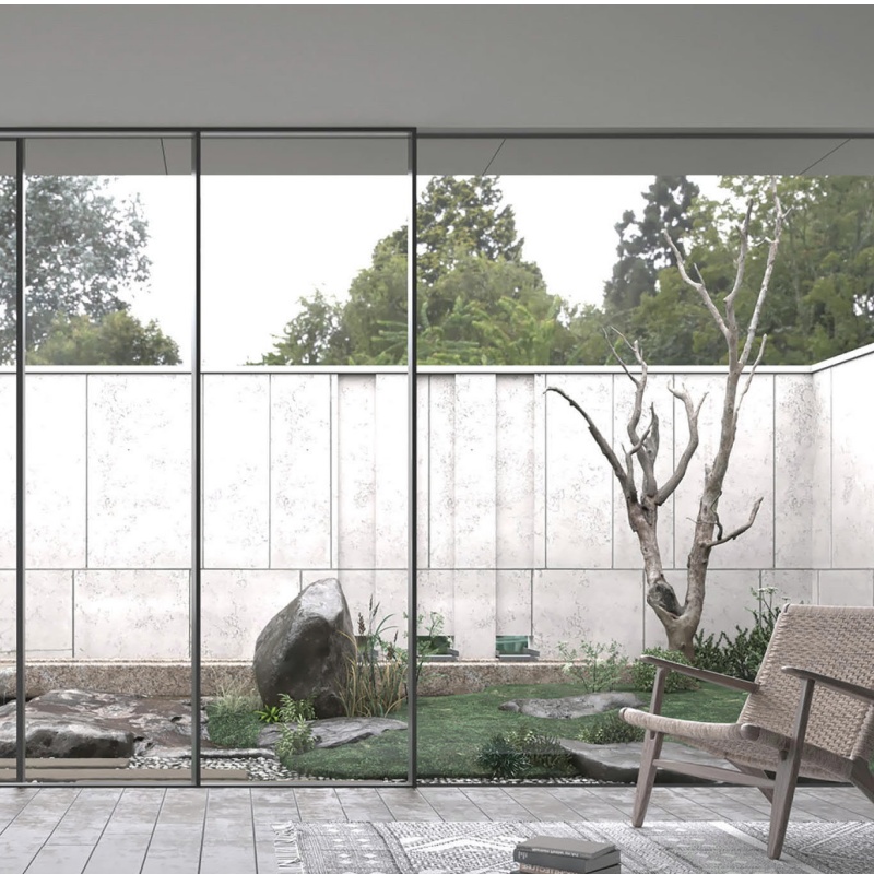 Thermal Break Patio Slide Double Glazed Design Aluminium Aluminum Glass Sliding Door