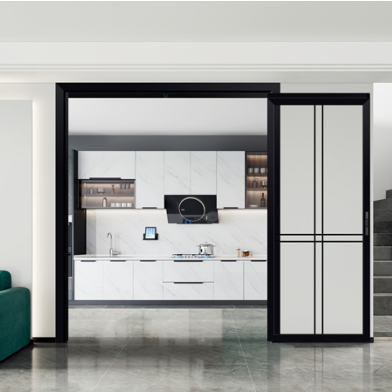 Modern Design Pd Slide and Swing Doors Aluminum Alloy Tempered Glass PT Kitchen Sliding Door
