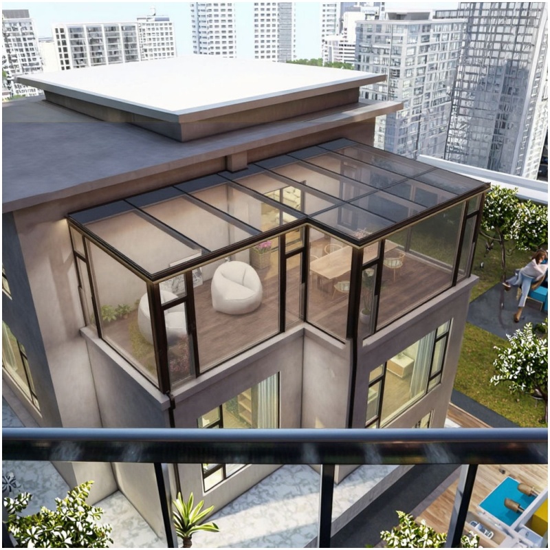 4 Season Sunroom Cabins & Garden Rooms Storey Glass Prefabricated Outdoor Insulating Glass Aluminum Sunroom