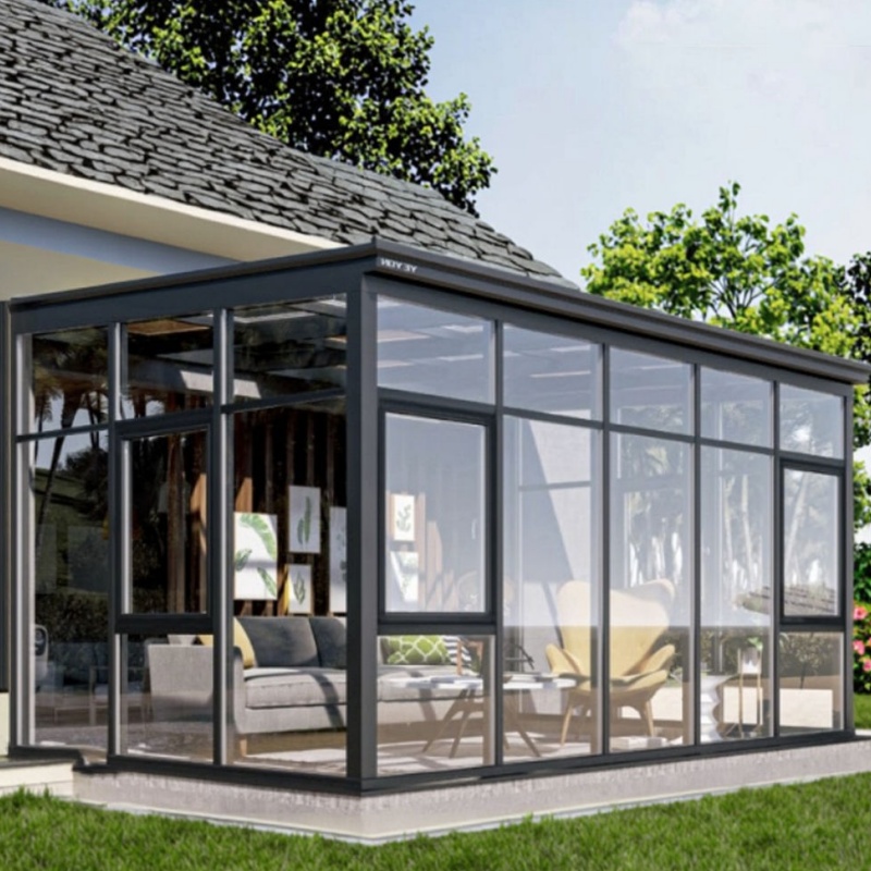 Luxury Aluminum Alloy Electric Movable Roof Sunroom Rain Sensor Smart Control and Thermal Insulated Frame Mobile Sunroom