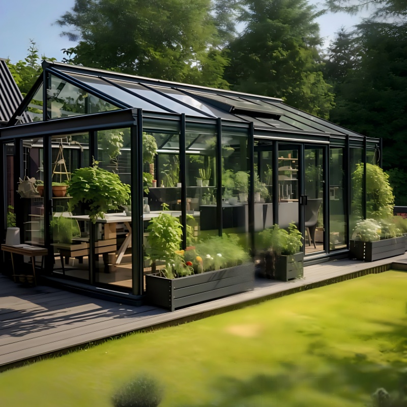 Aluminum Frame Electric Sliding Sunroom Track System Beach Hotel Guest Sunroom
