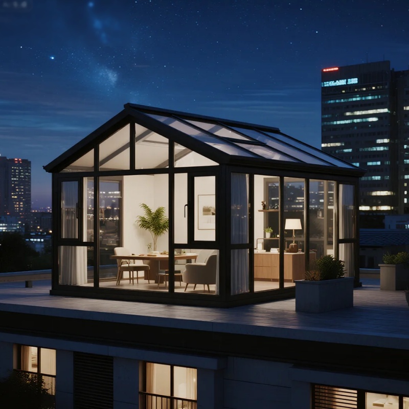 Custom Aluminum Electric Movable Sunroom Contemporary Villas and Commercial Buildings Modern Design Sunroom