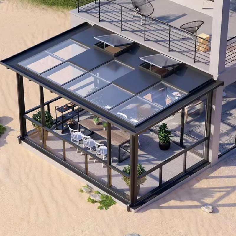 Custom Aluminum Electric Movable Sunroom Contemporary Villas and Commercial Buildings Modern Design Sunroom
