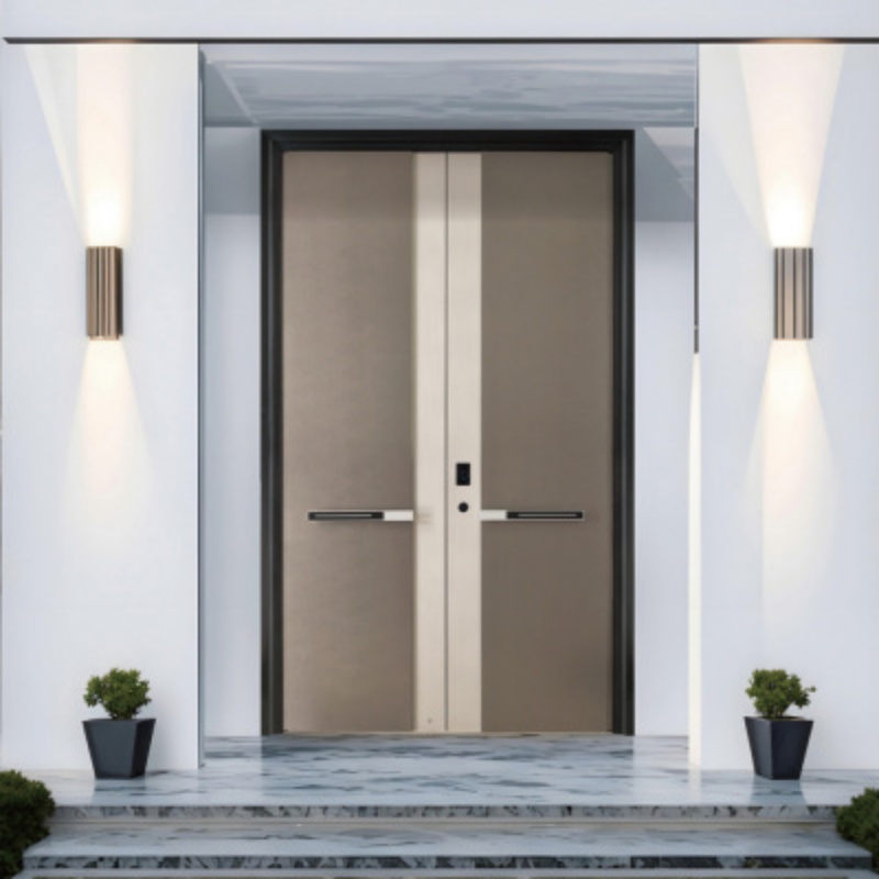 Eehe Steel Entry Door with Metal Frame and Aluminium Front with Sound Insulation Double Glazed Glass CSA