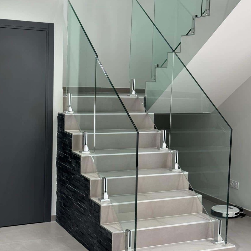 Balcony Anodised Frameless 12mm Tempered Glass Railing System