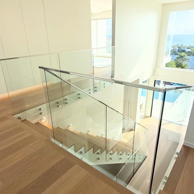 Glass Balustrade Stainless Steel Handrail System for Outdoor Indoor Staircase Safety
