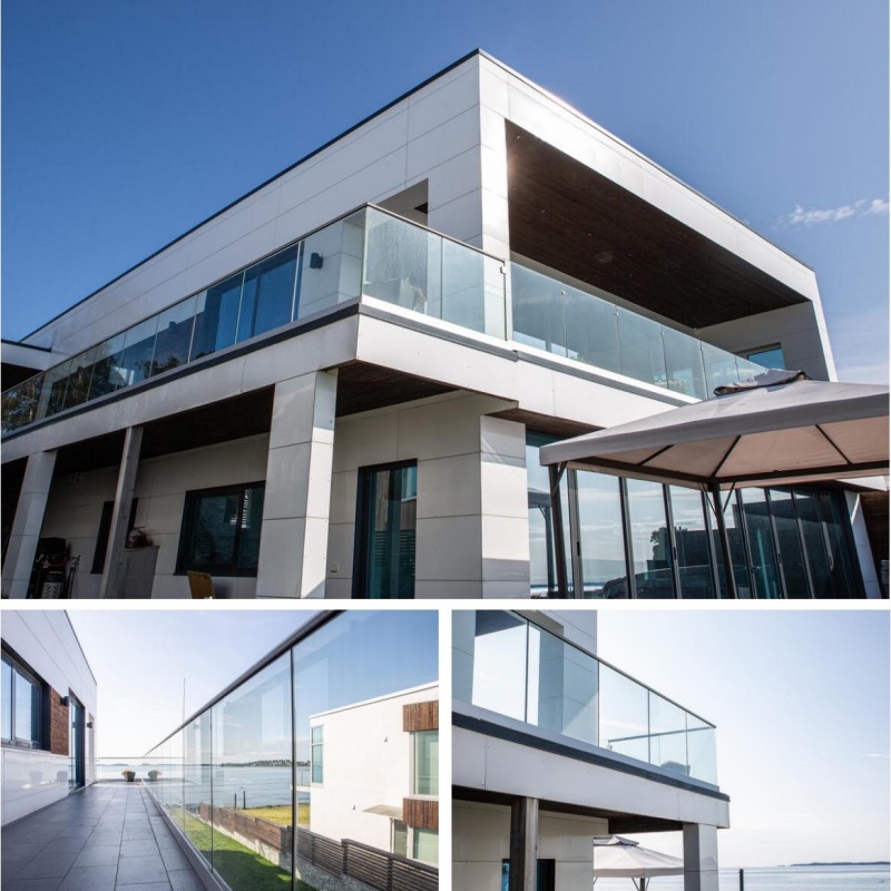 Internal 1/2″ Monolithic Tempered Glass Staircase Railing System