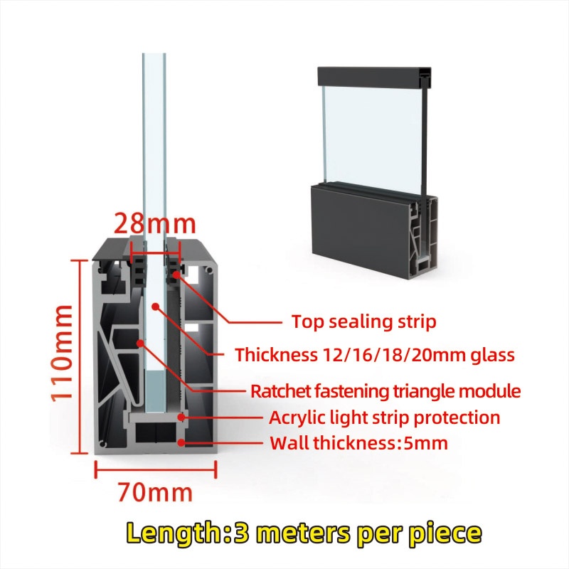 Frameless Tempered Glass Railing System for Balcony Staircase Commercial Residential Architecture Projects