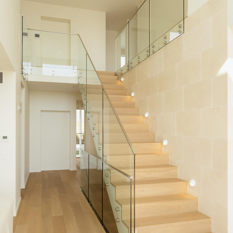 Modern Frameless Glass Railing System for Balcony Staircase Commercial Building Projects