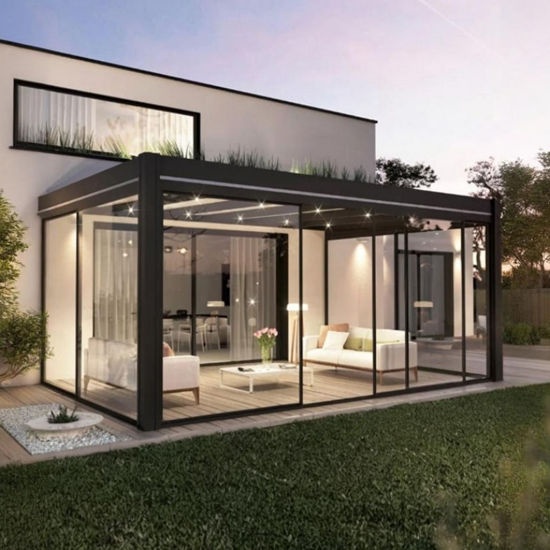 Outdoor Anti UV Waterproof Windproof Easy Installation Backyard Garden Decoration Mobile Aluminum Retractable Sunroom