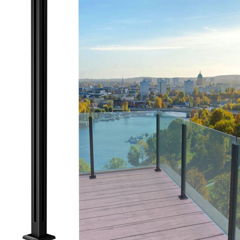 Balcony Glass Railing Stainless Steel Handrail System Frameless Modern Design Outdoor