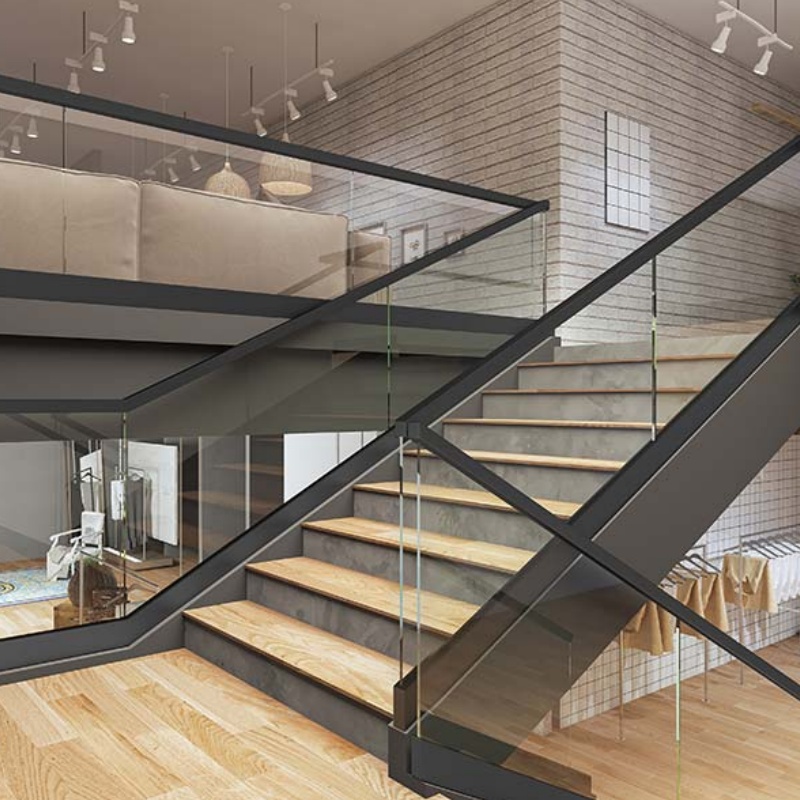 Balcony Glass Guardrail Stainless Steel Handrail Frameless Design for Outdoor Use