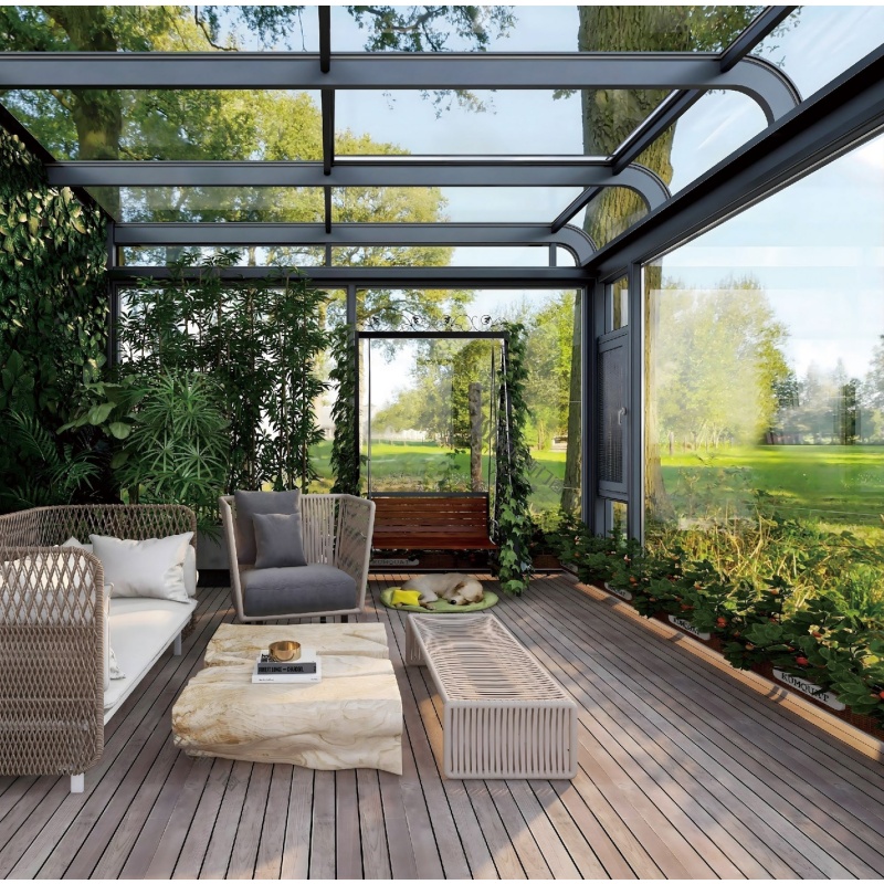 Four Seasons Aluminum Cabins Insulated Garden Glass Rooms Prefab Tiny House Mobile Sunroom