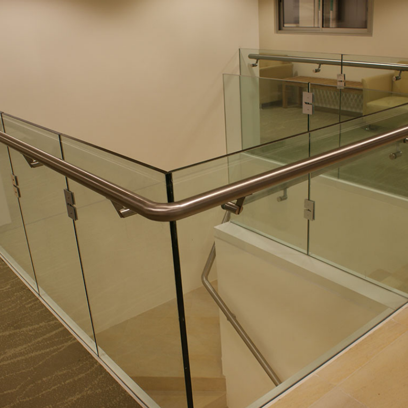 Staircase Glass Railing System Stainless Steel Handrail Indoor Outdoor Modern Design