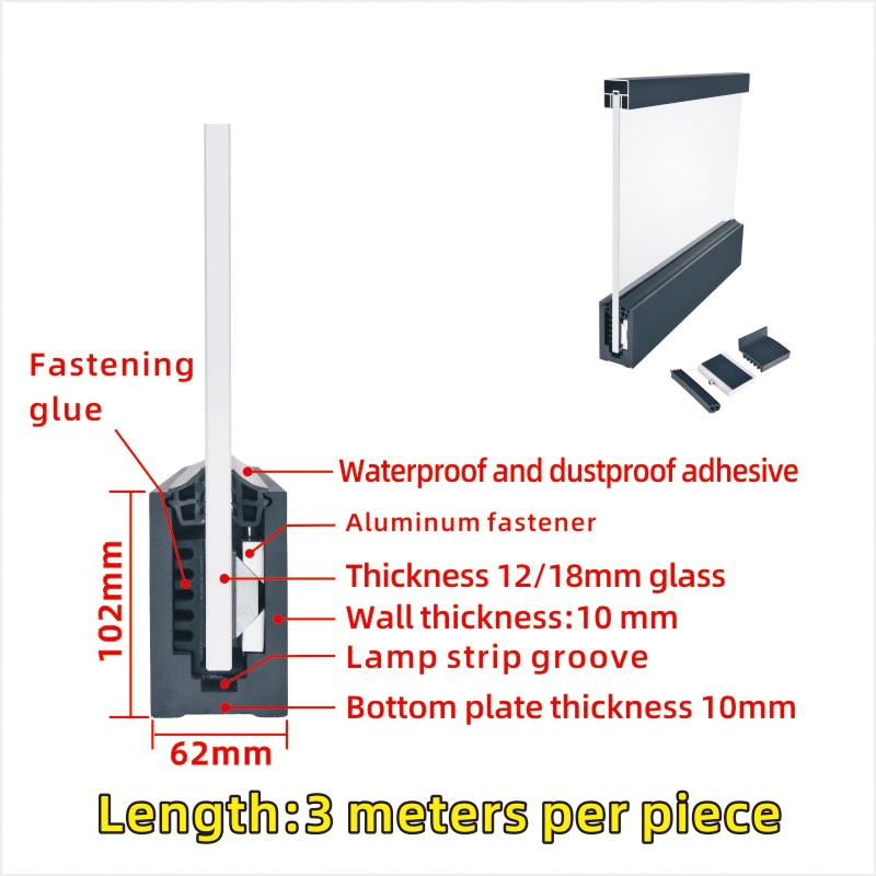 Frameless Glass Guardrail Stainless Steel Handrail for Balcony Terrace Modern Design
