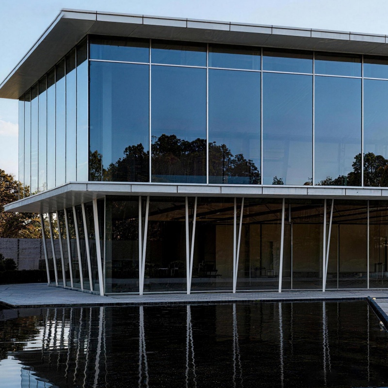 Thermal Break Aluminum Framed Glass Supporting Large Continuous Glazing Curtain Wall