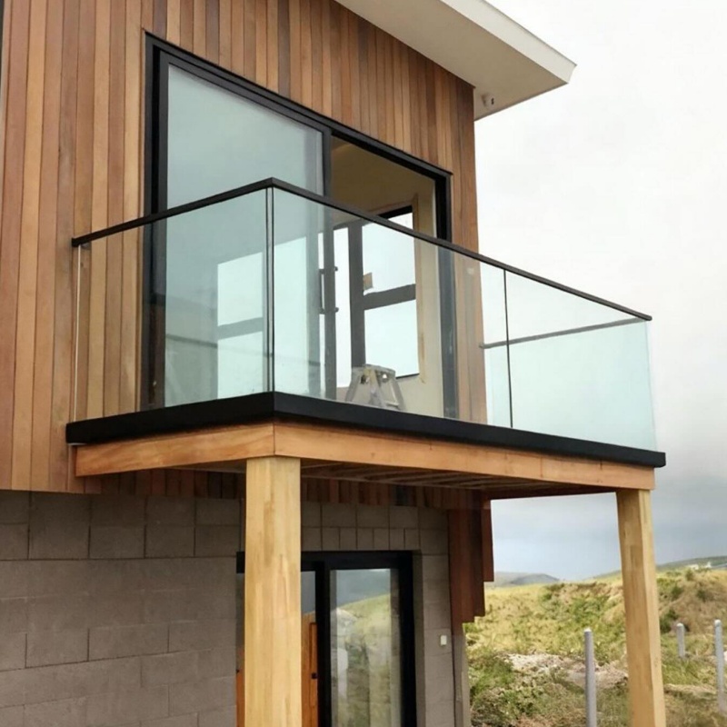 Staircase Glass Railing System Stainless Steel Handrail Indoor Outdoor Modern Design