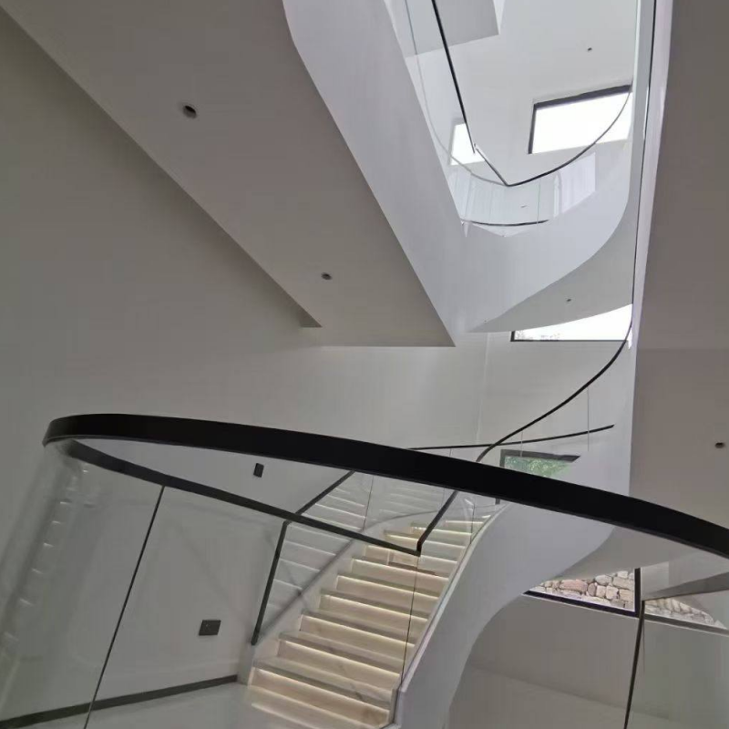 Frameless Tempered Glass Fence Stainless Steel Handrail System for Balcony Safety