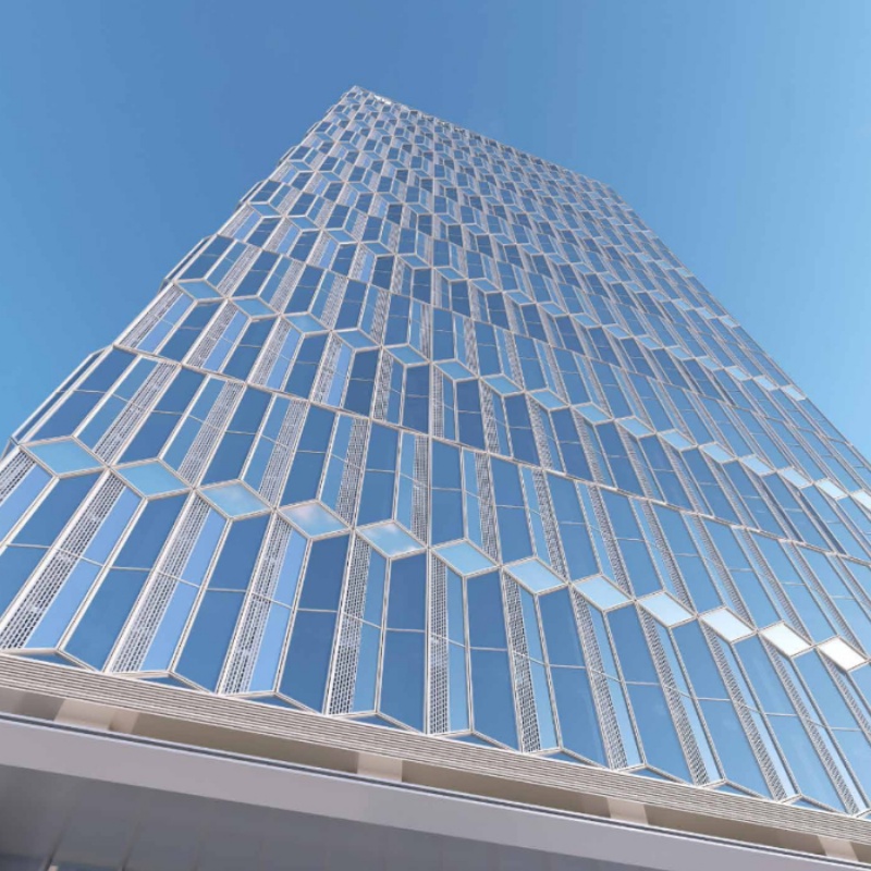 Tempered Glass Facade Unit Construction Glass Exterior Building Curtain Wall