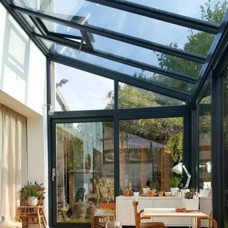 Durable Smart Control Glass Thermal Break Frame Customize Aluminum Electric Mobile Retractable Roof Sunroom
