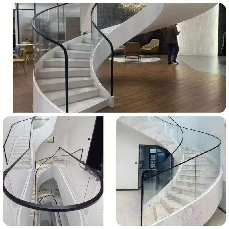 Balcony Glass Railing Stainless Steel Handrail System Frameless Modern Design Outdoor
