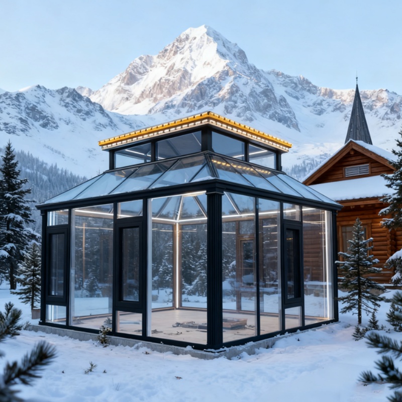 Export 4 Seasons Aluminium Large Commercial Villas Prefab Garden Glass Rooms Natural Lighting Business Aluminum Sunroom
