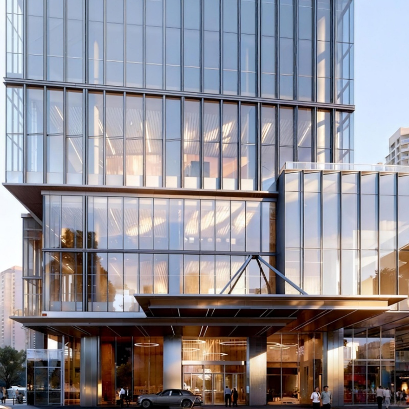 Sustainable Aluminum Aluminium Composite Panel LEED Certified Buildings Glass Curtain Wall