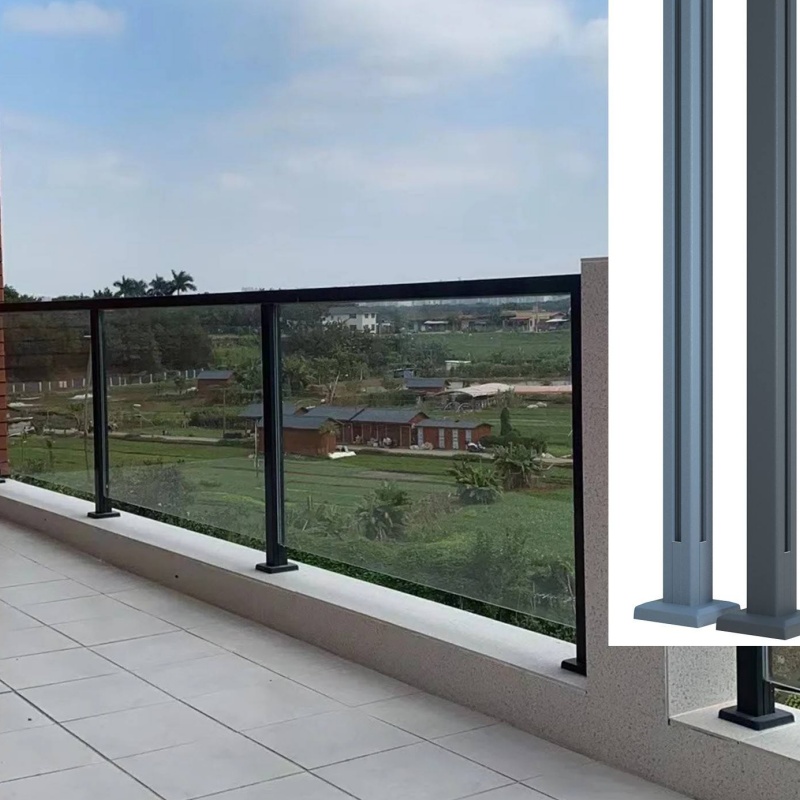 Balcony Anodised Frameless 12mm 15mm 10mm Tempered Glass Railing System