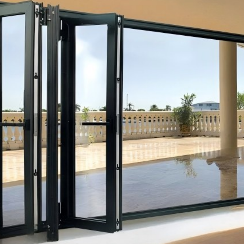 Bulk Order Exterior Bifolding Door External Patio Double Glazed Aluminum Folding Door