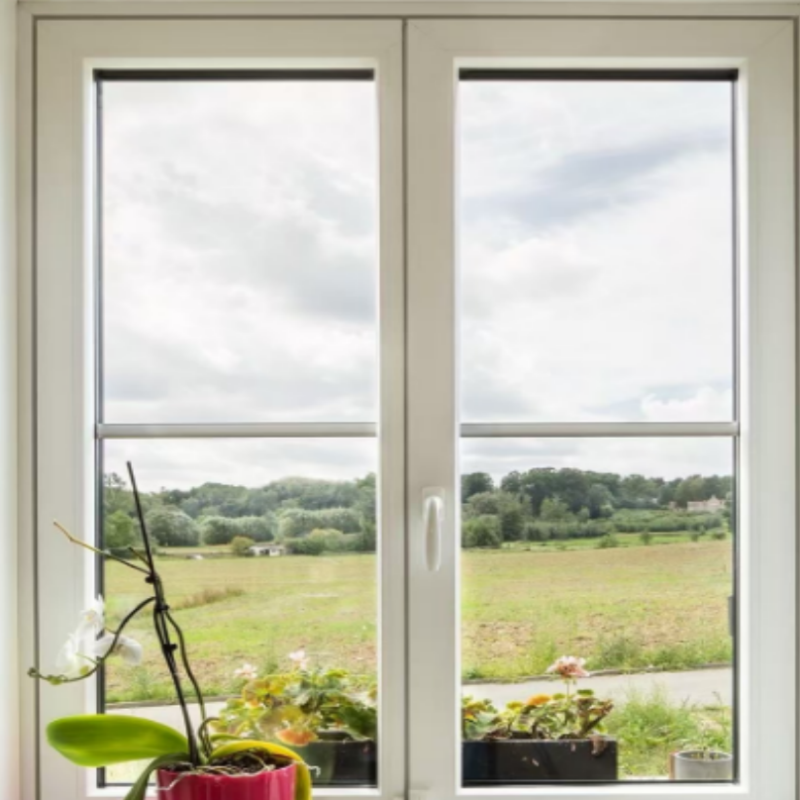 Customized PVC Windows Double Glassed Slide Windows with Grill Design for Sale