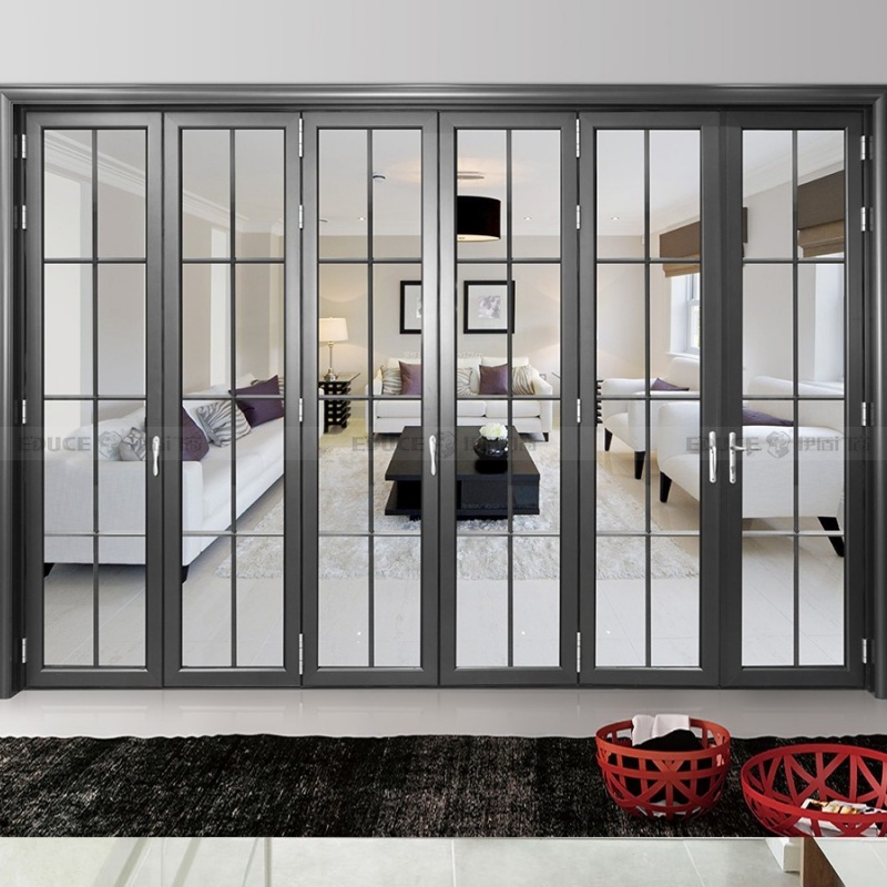 Factory Price Aluminium Folding Patio Exterior Aluminum Bi Folding Glass Accordion Doors