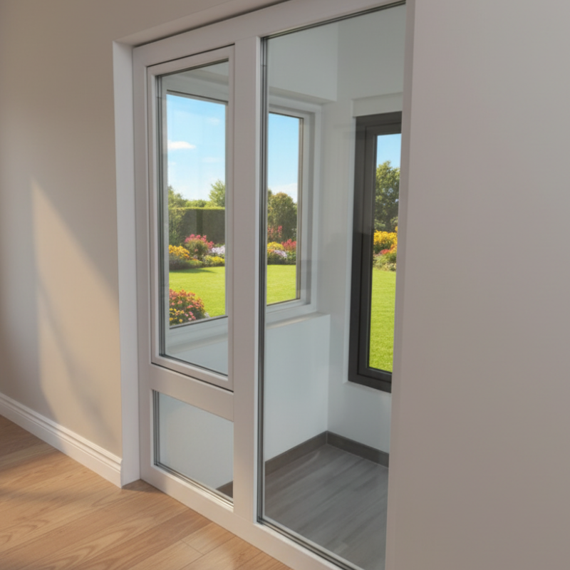Tegood High Quality Customized Vinyl Double Glazing Sliding Windows PVC Window