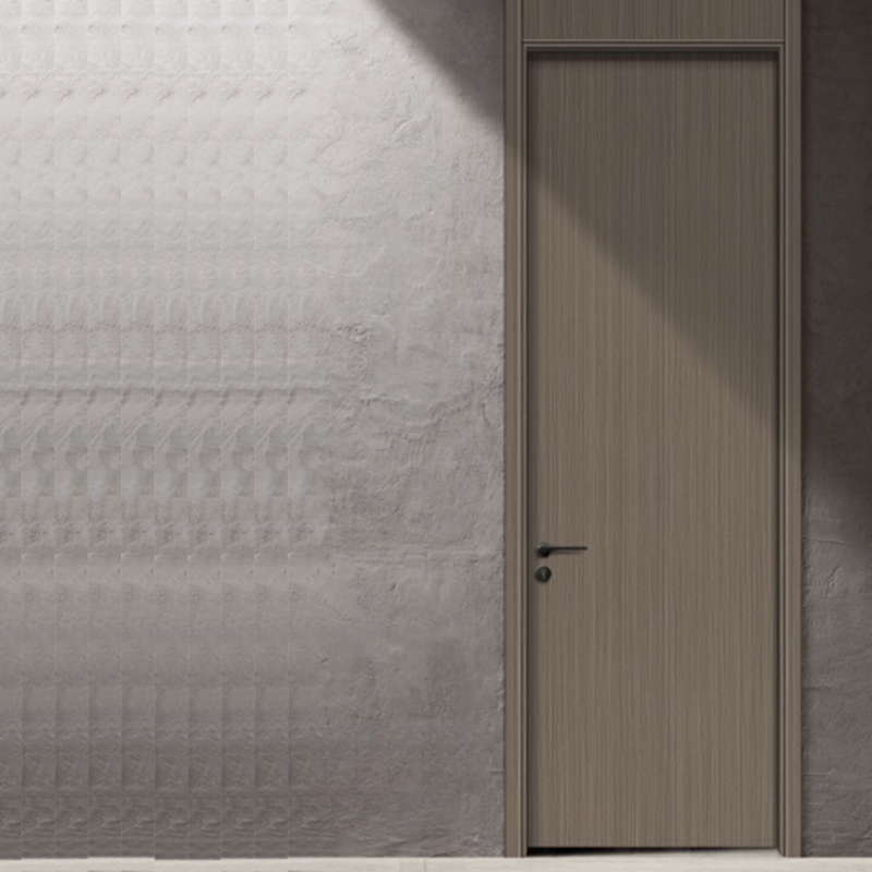 Sound Insulation Flush Oak Wood Grain Interior Door Solid Wooden Residential Door