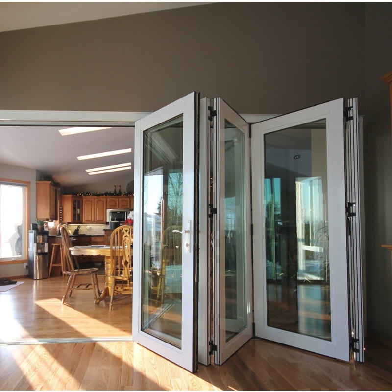 American Modern Design Balcony Aluminum Patio Door Exterior Glass Double Bi-Fold Doors