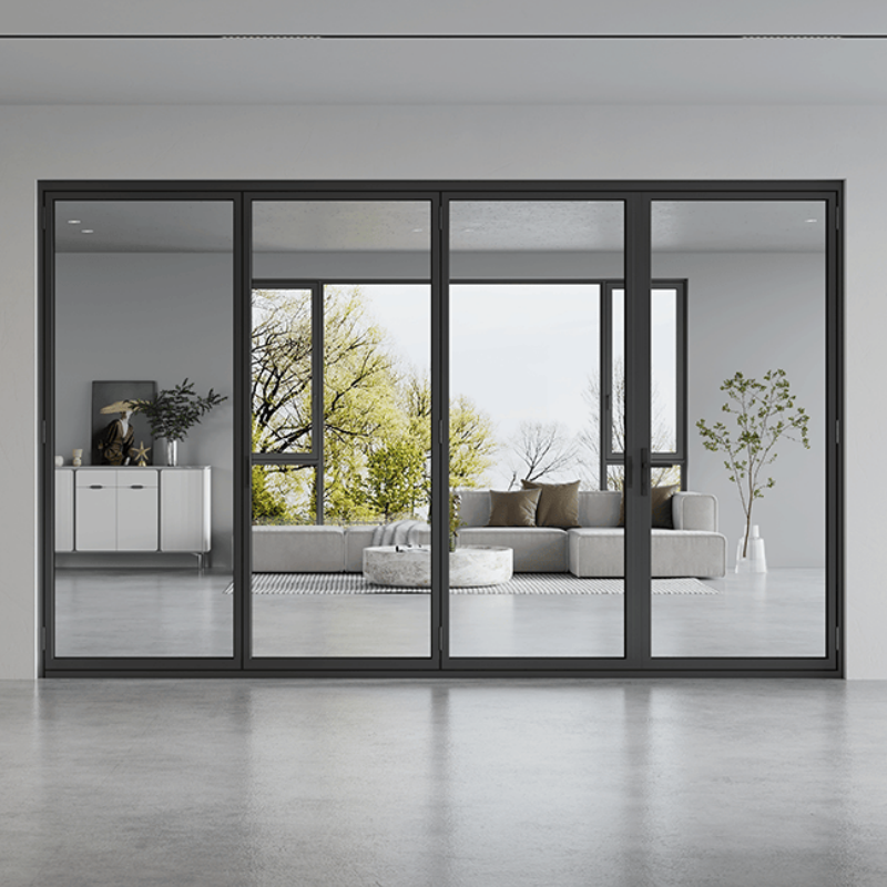 American Modern Design Balcony Aluminum Patio Door Exterior Glass Double Bi-Fold Doors