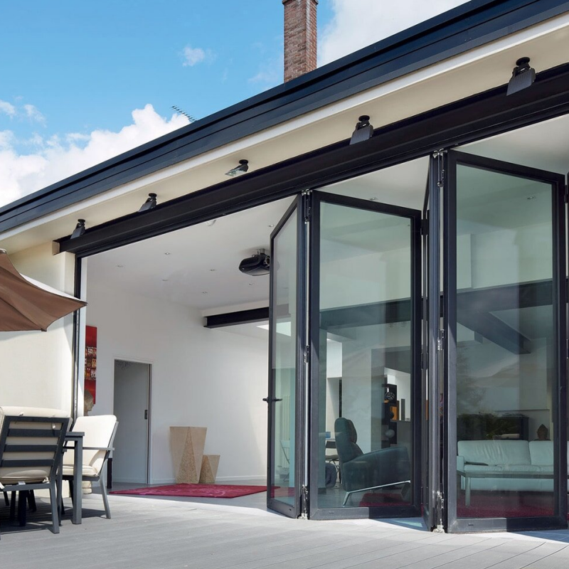 Heavy Duty Coastal Glass Commercial Folding Glass Thermal Breaking Bifold Doors