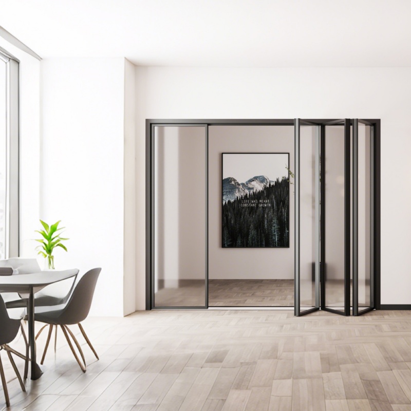 Factory Price Aluminium Folding Patio Exterior Aluminum Bi Folding Glass Accordion Doors