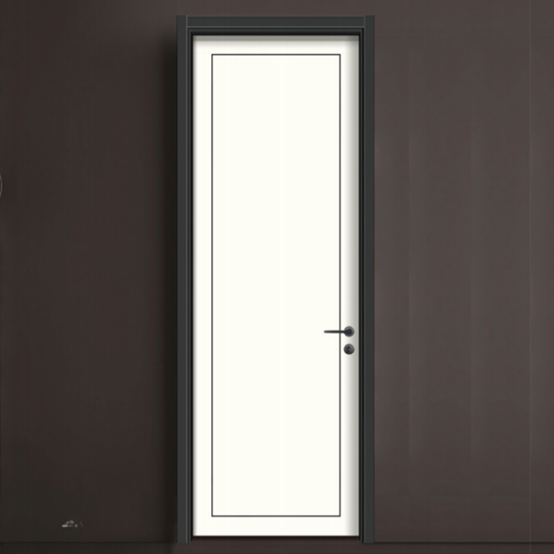 Popular China Factory White Primer MDF Wood Shaker Interior Room PVC Door with Hardware