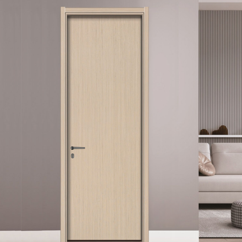 Factory Price WPC Door Interior Flush Hotel Door HDF Wooden Bedroom Composite Doors for Houses with Frame