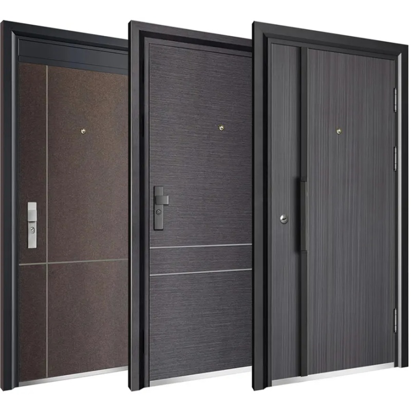 Factory Direct Sale High Quality Custom Various Style Modern Entrance Security Metal Door for Villas House Aluminum Stainless Steel Door